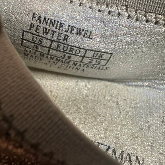 Stuart Weitzman Girls Fannie Glitzy Ballet Flat Pewter Gray Size 3 - Picture 8 of 8